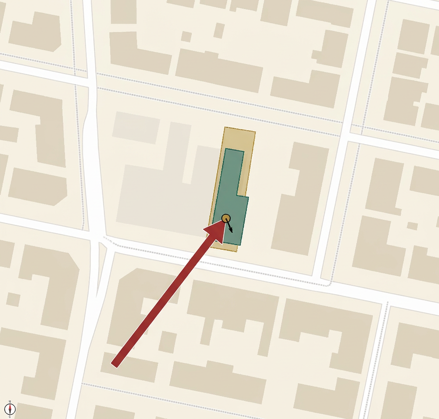 Wind exposure plate — ruby arrows show where each season's strong winds come from.